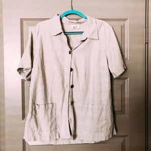 M/L beige linen button up